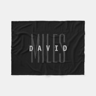 Moderne Overlappende Naam & Achternaam Fleece Deken