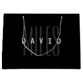 Moderne Overlappende Naam & Achternaam Groot Cadeauzakje (Voorkant)