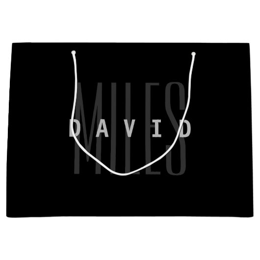 Moderne Overlappende Naam & Achternaam Groot Cadeauzakje (Voorkant)