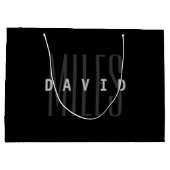 Moderne Overlappende Naam & Achternaam Groot Cadeauzakje (Achterkant)