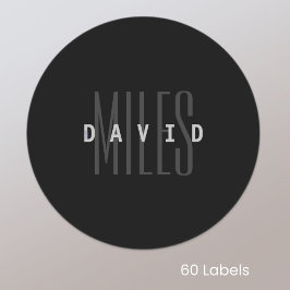 Moderne Overlappende Naam & Achternaam Labels