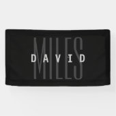 Moderne Overlappende Naam & Achternaam Spandoek (Horizontaal)