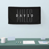 Moderne Overlappende Naam & Achternaam Spandoek (Beurs)