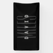 Moderne Overlappende Naam & Achternaam Spandoek (Verticaal)