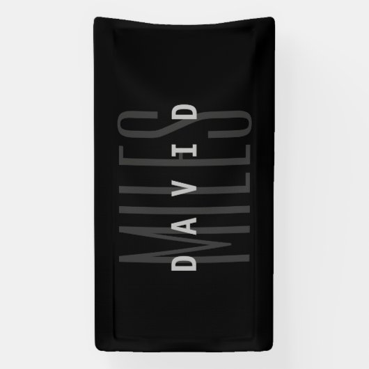 Moderne Overlappende Naam & Achternaam Spandoek (Verticaal)