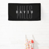 Moderne Overlappende Naam & Achternaam Spandoek (Insitu)