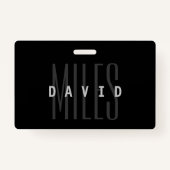 Moderne overlappende naam en achternaam badge (Voorkant)