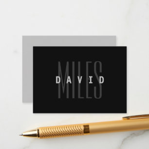 Moderne overlappende naam en achternaam informatiekaartje