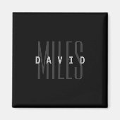 Moderne overlappende naam en achternaam magneet (Voorkant)