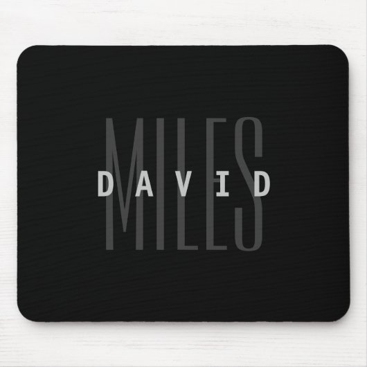 Moderne overlappende naam en achternaam muismat (Voorkant)