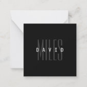 Moderne overlappende naam en achternaam notitiekaartje (Voorkant)