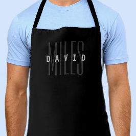 Moderne overlappende naam en achternaam schort