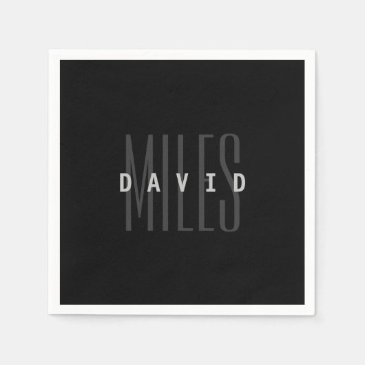Moderne overlappende naam en achternaam servet (Voorkant)