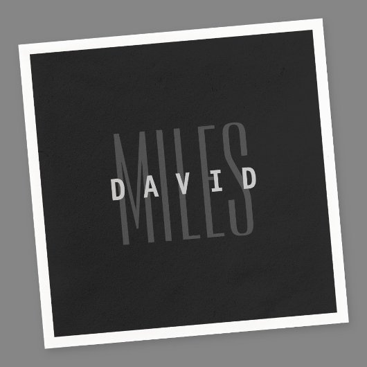 Moderne overlappende naam en achternaam servet