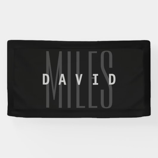 Moderne overlappende naam en achternaam spandoek (Horizontaal)