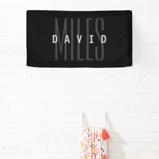 Moderne overlappende naam en achternaam spandoek (Insitu)