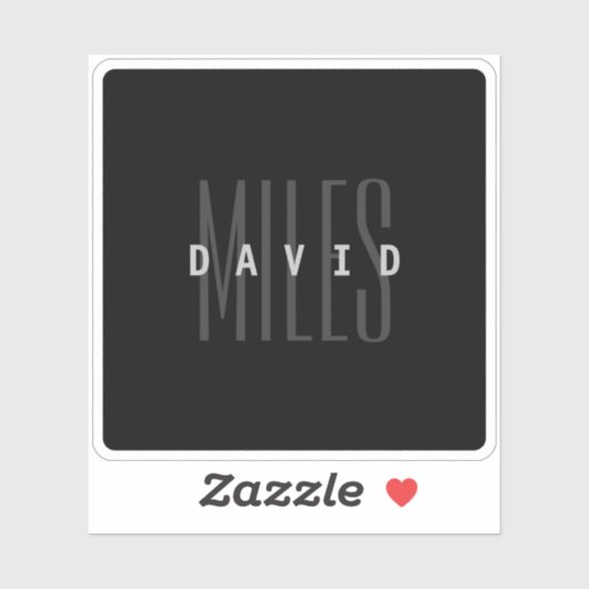 Moderne overlappende naam en achternaam sticker (Vel)