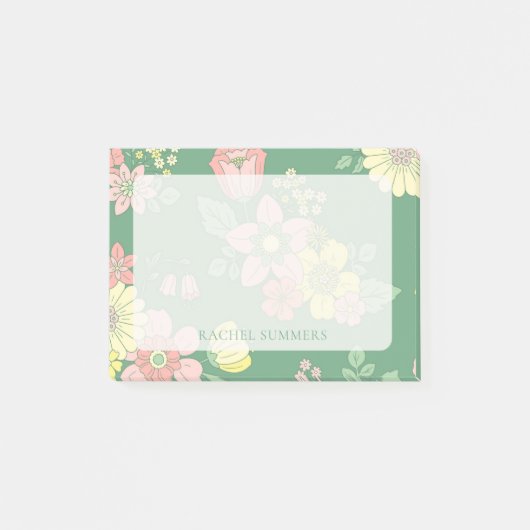 Moderne Overlay Boho Bloemen Kleurrijk Post-it® Notes (Voorkant)