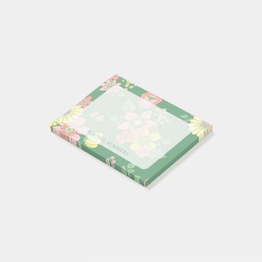 Moderne Overlay Boho Bloemen Kleurrijk Post-it® Notes (Schuin)