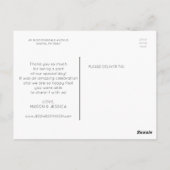 Moderne overlay bruiloft Dank u foto Briefkaart (Achterkant)