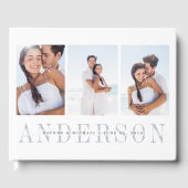 Moderne overlay | Drie fotobruiloft Gastenboek (Voorkant)