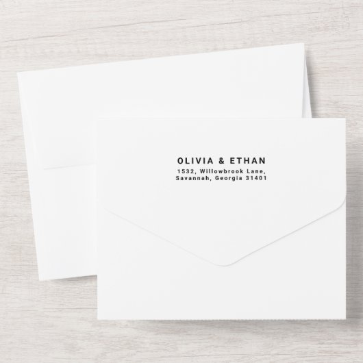 Moderne overlay foto bruiloft aanpassen all in one uitnodiging (Achterkant)