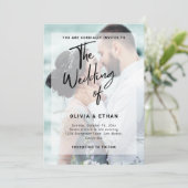 Moderne overlay foto bruiloft aanpassen kaart (Staand voorkant)