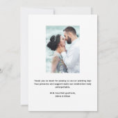 Moderne overlay foto bruiloft bedankkaart (Achterkant)
