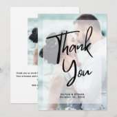 Moderne overlay foto bruiloft bedankkaart (Voorkant / Achterkant)