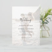 Moderne overlay foto bruiloft kaart (Staand voorkant)