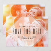 Moderne overlay | Foto Opslaan Datum bekendmaking Save The Date (Voorkant / Achterkant)