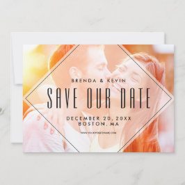 Moderne overlay | Foto Opslaan Datum bekendmaking Save The Date