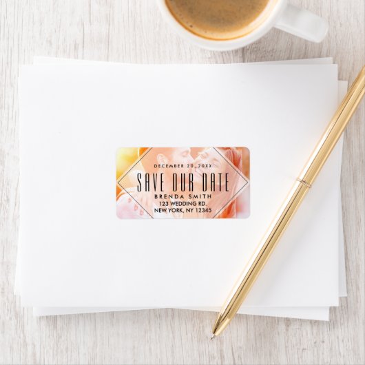 Moderne overlay | Foto Save the Date Address Label (Insitu)