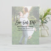 Moderne overlay penseel penseel opslaan onze datum save the date (Staand voorkant)