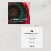 moderne overlay-wittekstfotograaf vierkante visitekaartje (Voorkant / Achterkant)