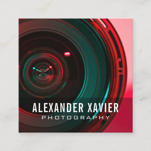 moderne overlay-wittekstfotograaf vierkante visitekaartje (Voorkant)