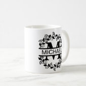 Moderne, overmaatse monogrammen Initiaal & naam Koffiemok (Voorkant rechts)