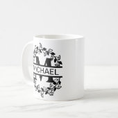 Moderne, overmaatse monogrammen Initiaal & naam Koffiemok (Voorkant links)