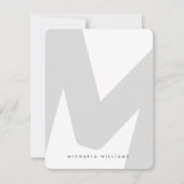 Moderne, overmaatse monogrammen Initiaal & naam Notitiekaartje (Voorkant)