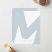 Moderne, overmaatse monogrammen Initiaal & naam Op Notitiekaartje (Voorkant / Achterkant in situ)