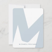 Moderne, overmaatse monogrammen Initiaal & naam Op Notitiekaartje (Voorkant)