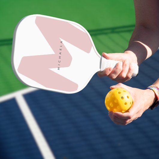 Moderne, overmaatse monogrammen Initiaal & naam Pickleball Paddle