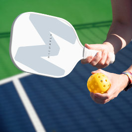 Moderne, overmaatse monogrammen Initiaal & naam Pickleball Paddle