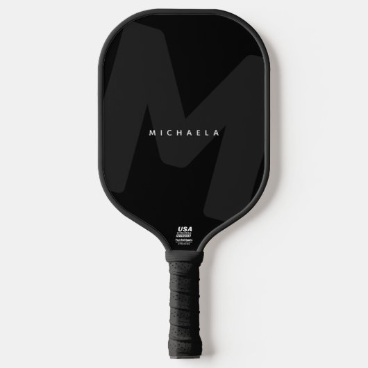 Moderne, overmaatse monogrammen Initiaal & naam Pickleball Paddle (Voorkant)