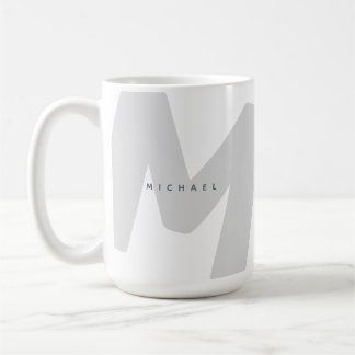 Moderne Oversized Geborduurde Initiaal en Naam Kof Koffiemok