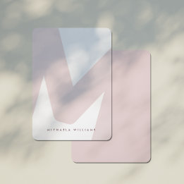 Moderne Oversized Monogram Initialen & Naam Notitiekaartje