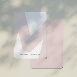 Moderne Oversized Monogram Initialen & Naam Notitiekaartje