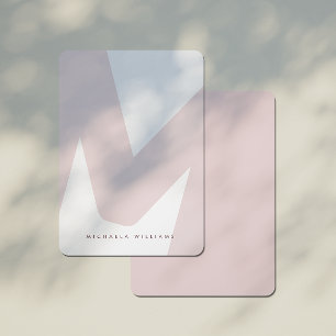 Moderne Oversized Monogram Initialen & Naam Notitiekaartje