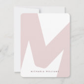 Moderne Oversized Monogram Initialen & Naam Notitiekaartje (Voorkant)