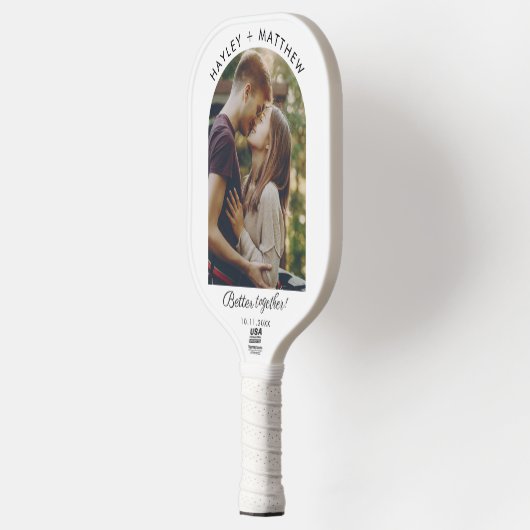Moderne Paar Foto Beter Samen Aangepast Pickleball Paddle (Links)